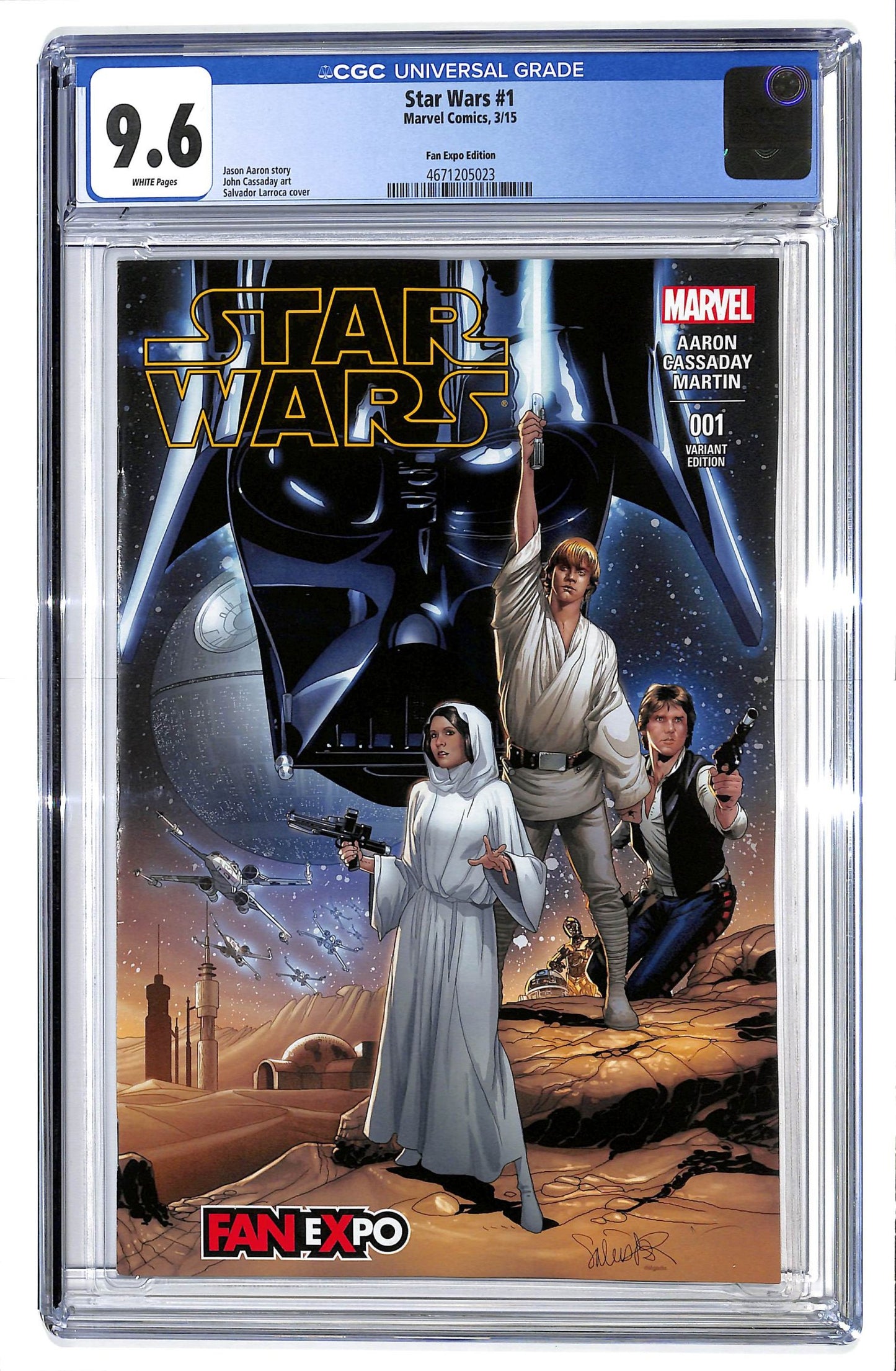 Star Wars 2015 #1 Dallas FanExpo Exclusive Salvador Larroca Variant - CGC 9.6 - $50.00