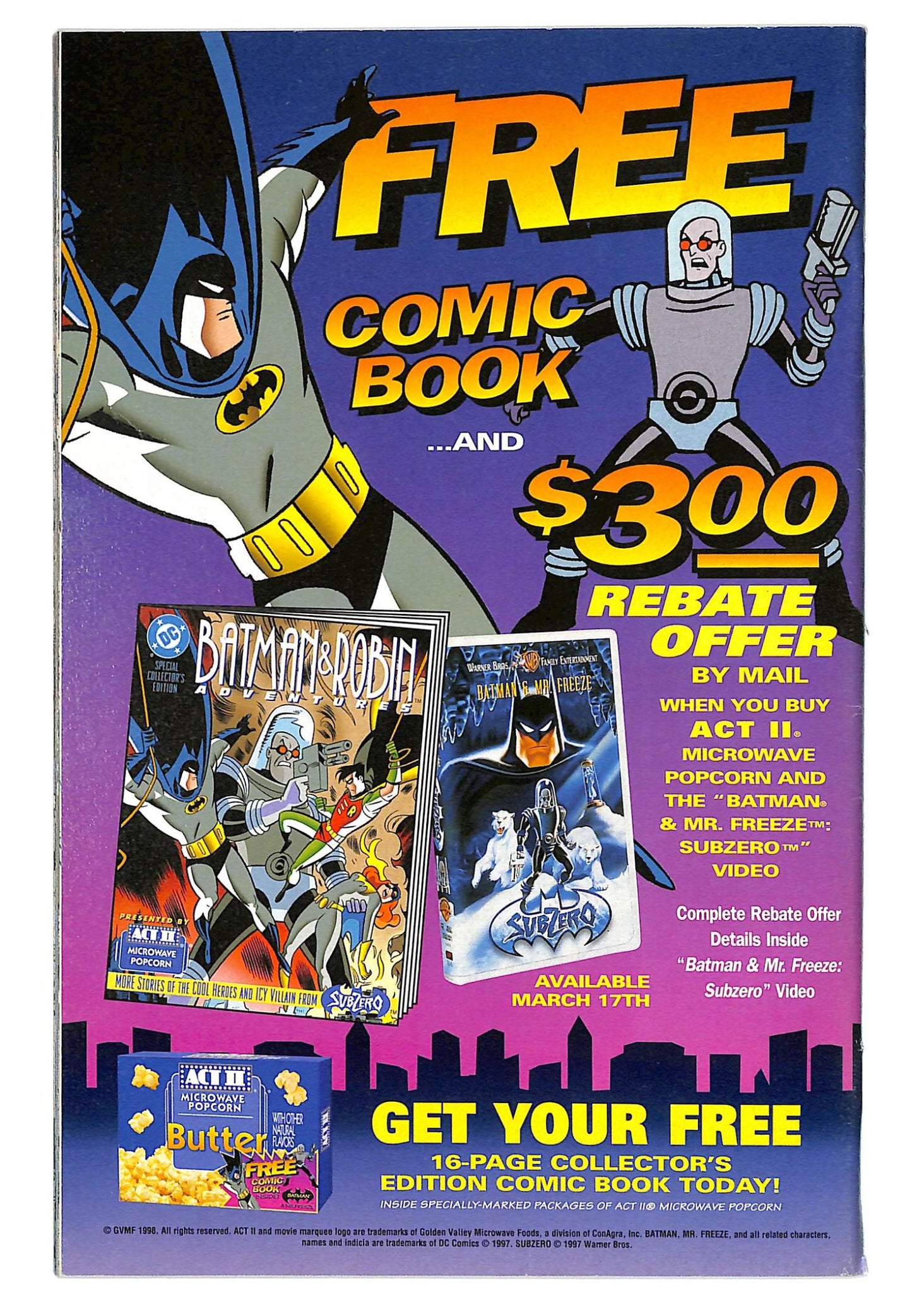 The Batman and Robin Adventures: Sub-Zero 1998 #[nn] Direct Sales - back issue - $20.00