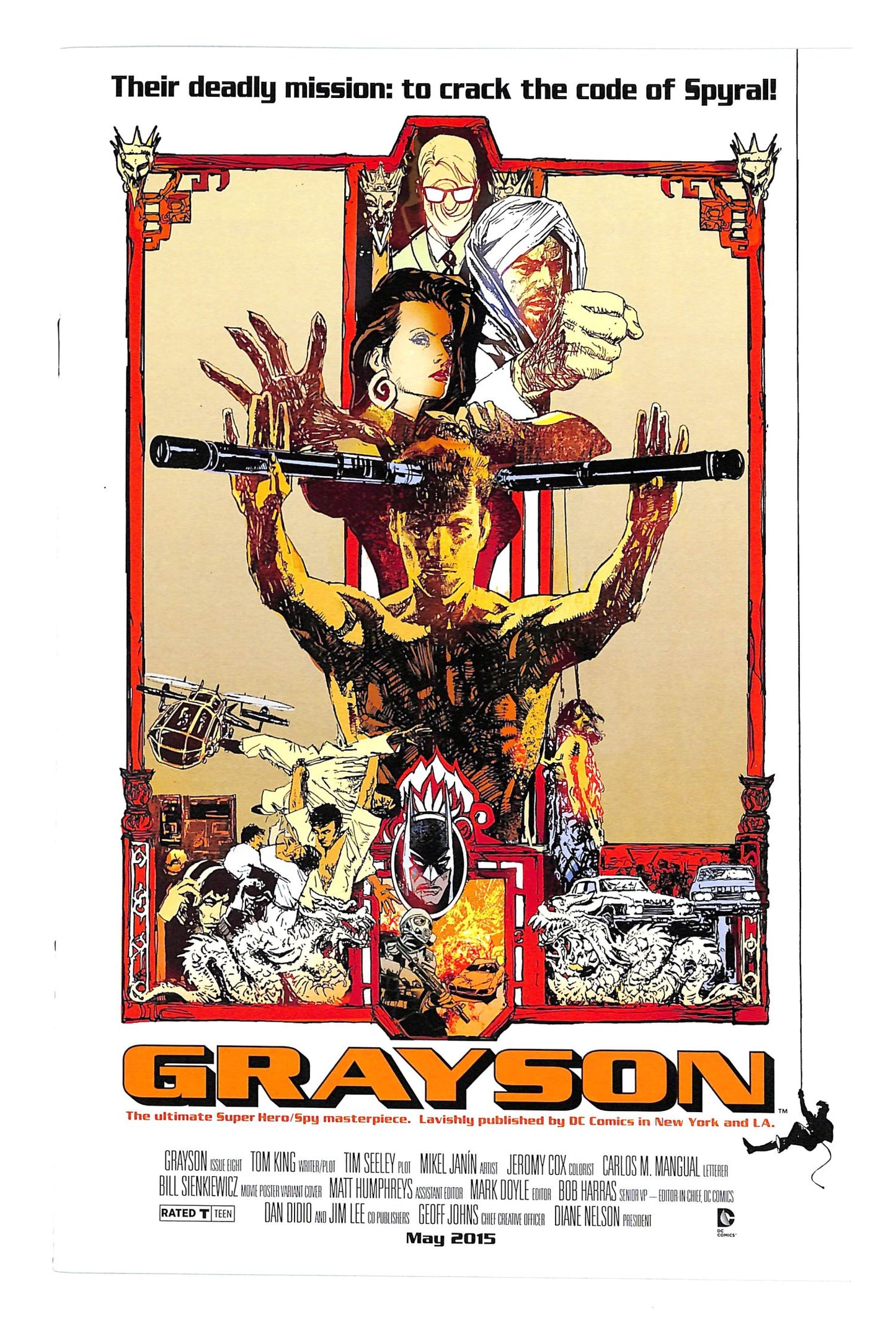 Grayson 2014 #8 Bill Sienkiewicz Movie Poster Cover - back issue - $15.00