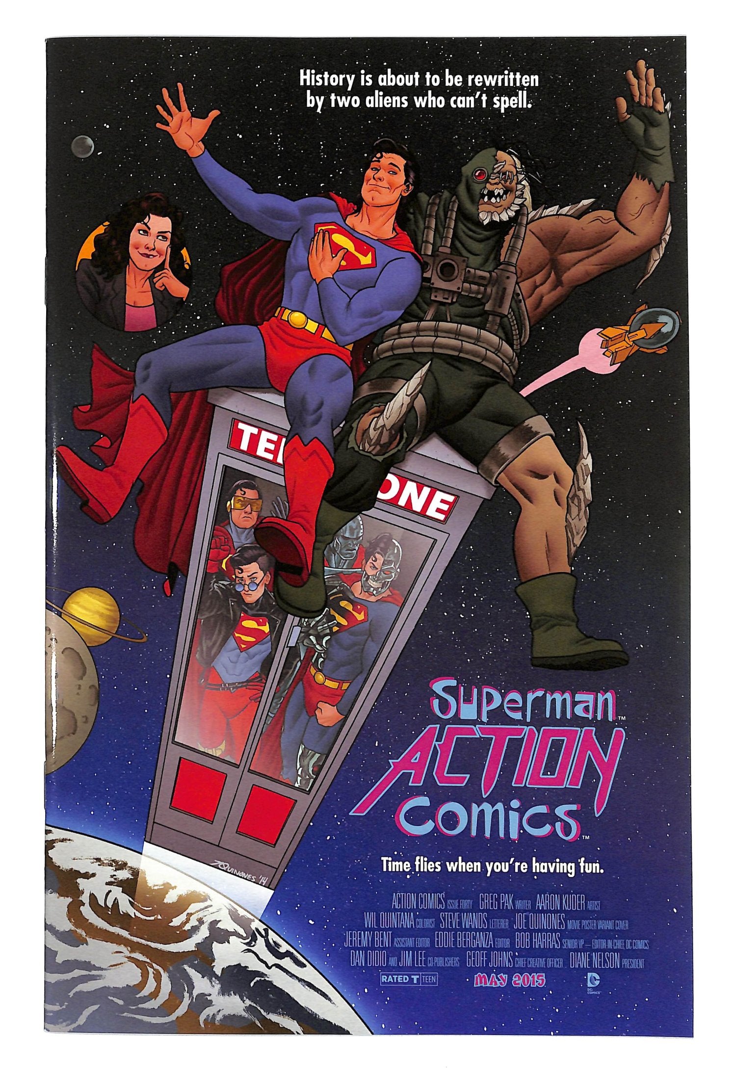 Action Comics 2011 #40 Bill and Ted's Excellent Adventure Movie Poster Tribute Cover - back issue - $15.00