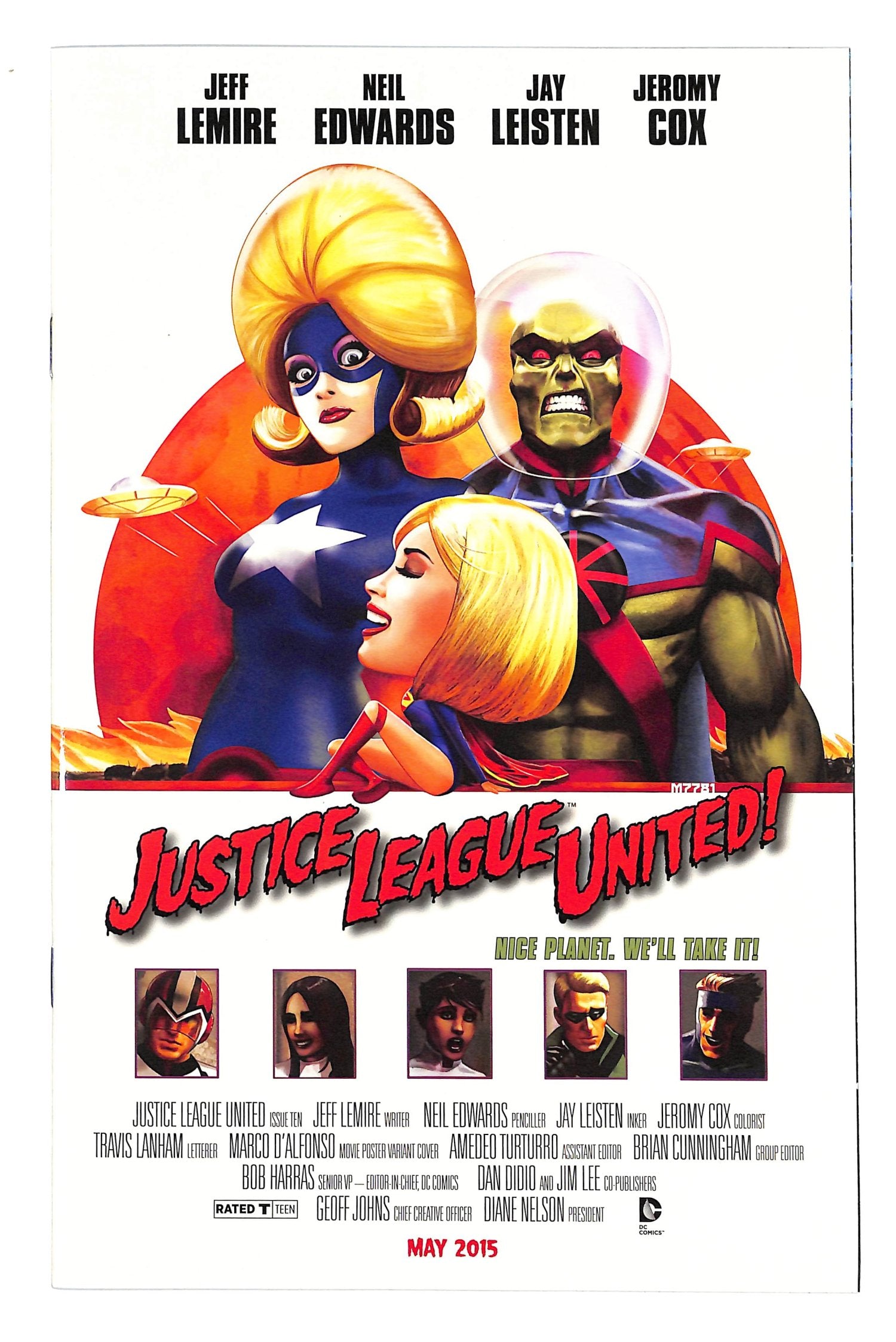 Justice League United 2014 #10 Movie Poster Cover - back issue - $10.00