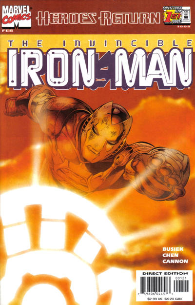 Iron Man 1998 #1 Direct Edition Sunburst Signed by Sean Chen - back issue - $20.00