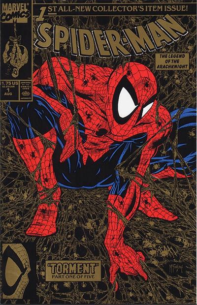Spider-Man 1990 #1 Direct - Second Printing - Gold Edition - back issue - $15.00