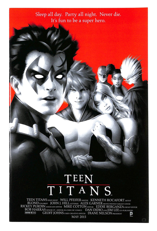 Teen Titans 2014 #8 Movie Poster Cover - back issue - $20.00