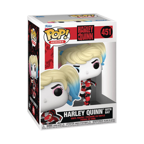 Pop Heroes Dc Harley Quinn W/ Bat Vin Fig