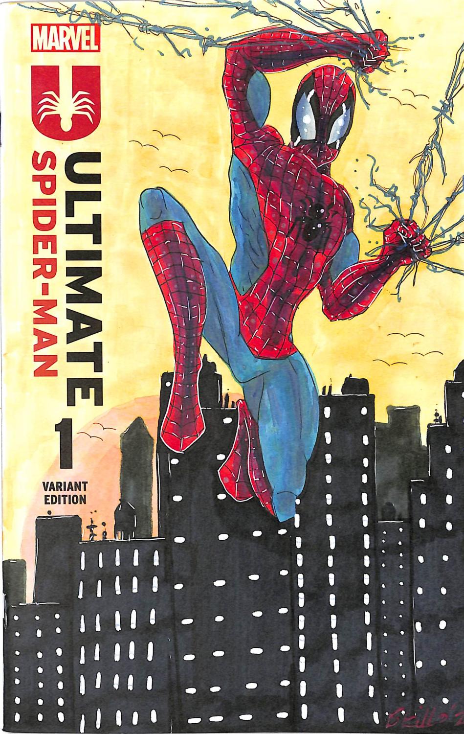 ULTIMATE SPIDER-MAN #1 HEROIC STILLO SKETCH COVER