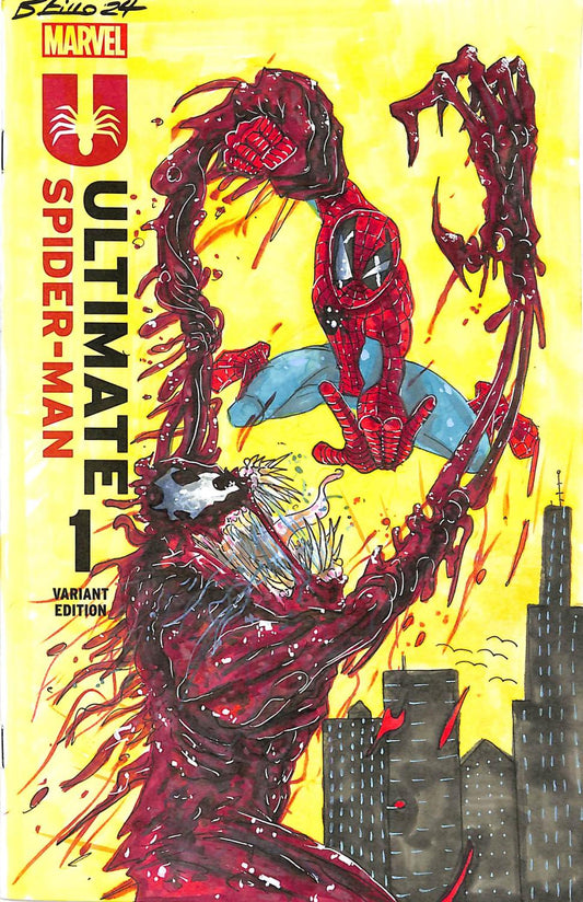 ULTIMATE SPIDER-MAN #1 VS CARNAGEDAN STILLO SKETCH COVER