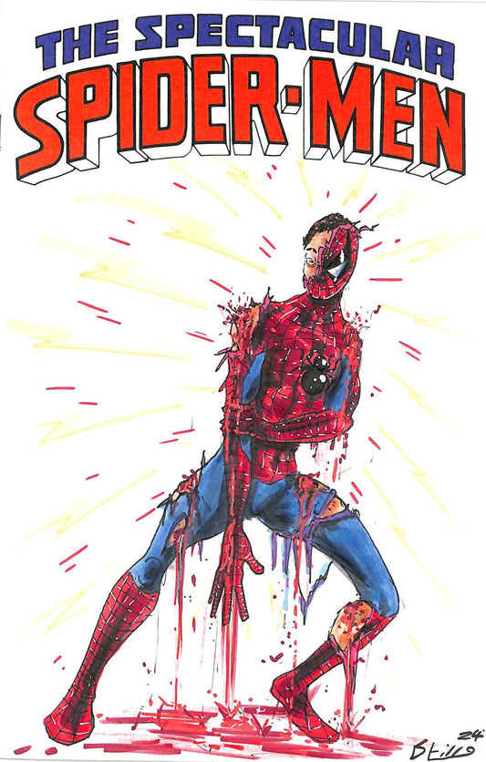 SPECTACULAR SPIDER-MEN 1 BLEEDING SPIDER-MAN DAN STILLO COVER