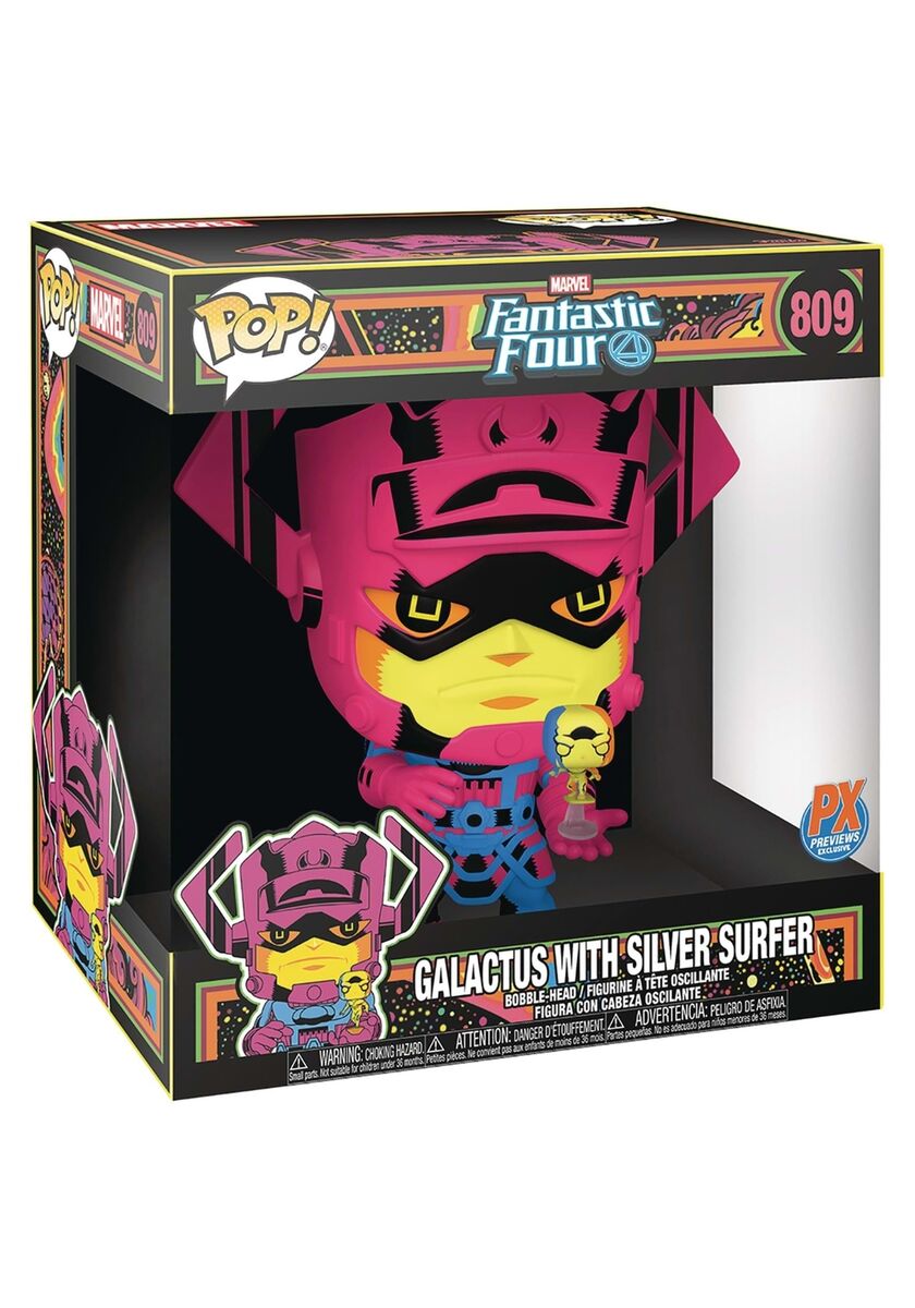 Pop Jumbo Marvel Galactus W/Surfer Px Blk Lt 10In Fig W/Chase