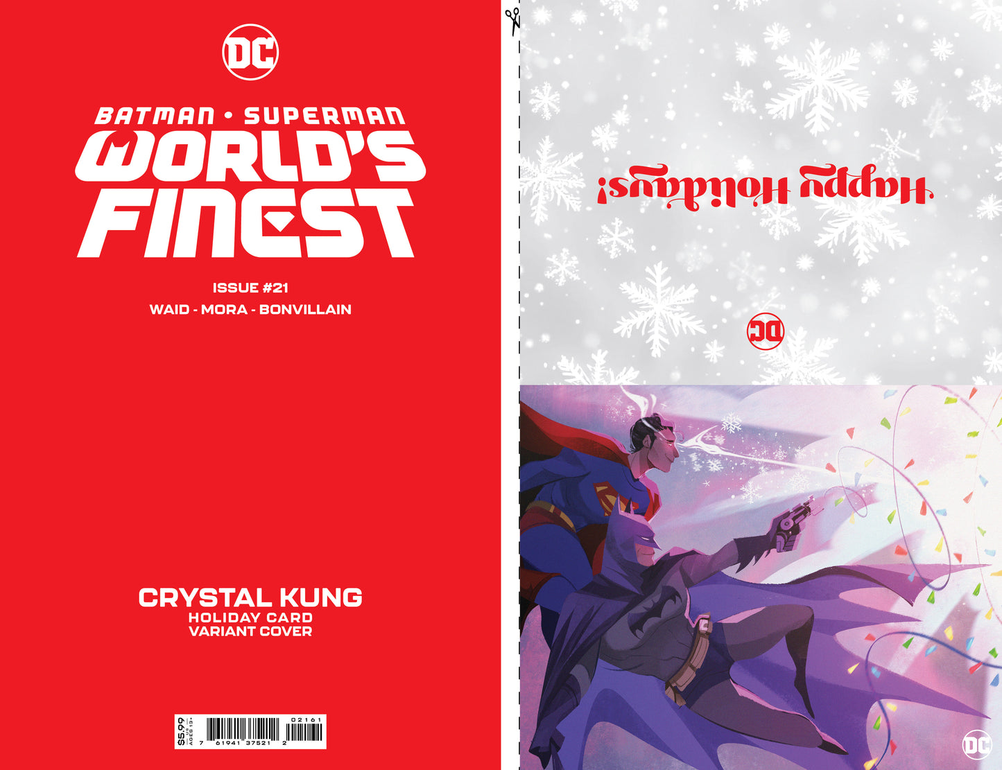 Batman Superman Worlds Finest #21 Cvr C Crystal Kung Dc Holiday Card Special Edition Var