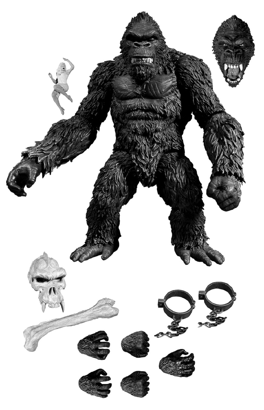 King Kong Of Skull Island Px 7" Action Figure B&W