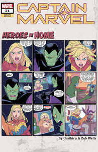 Captain Marvel #21 Gurihiru Heroes At Home Var
